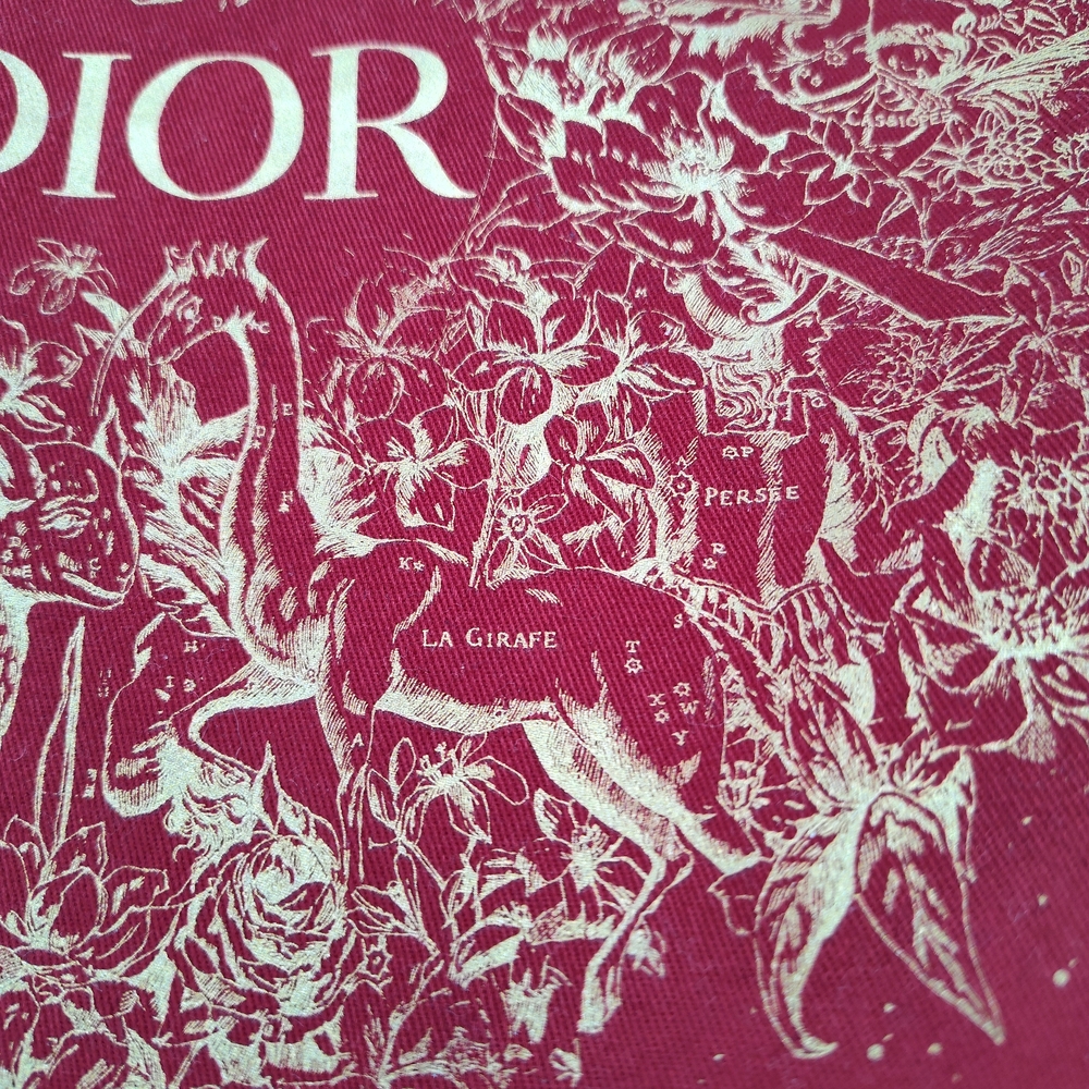 Dior Red Gold Holiday Drawstring Dust Bag Large Luxury Gift Pouch Holiday - Picture 5 of 5